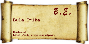 Bula Erika névjegykártya